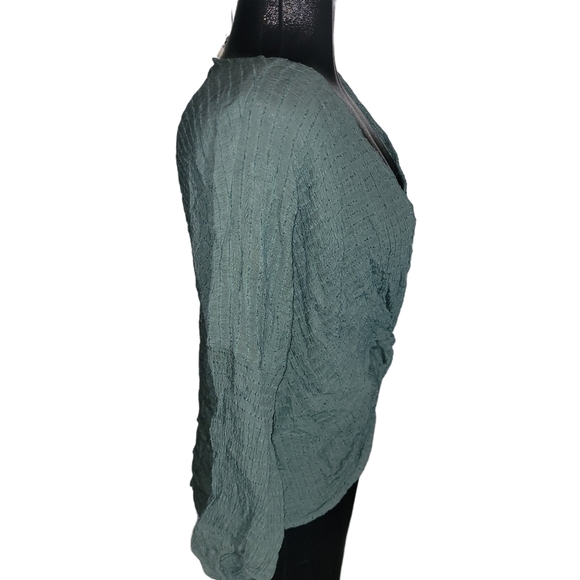 Umgee Leaf Green Textured Long Sleeve  Cardigan S - Picture 4 of 7